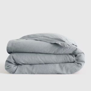 NWOT QUINCE European Linen Double Flange Duvet Cover King/Cal King Mist 5134